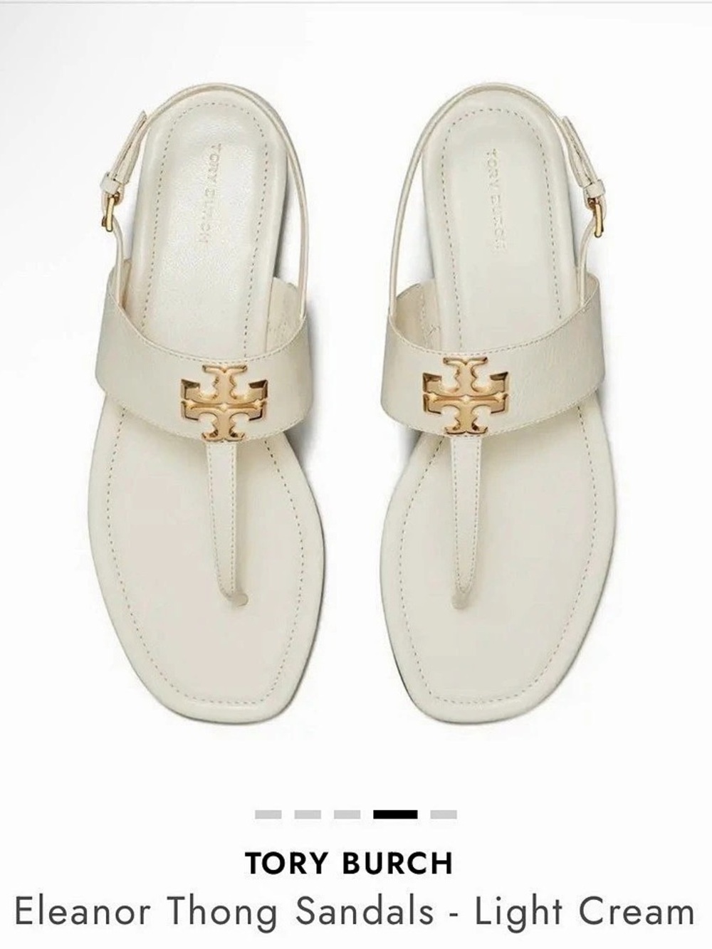 Tory Burch Eleanor Thong Sandals in White SZ 9